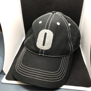 Women’s baseball cap one size fits most Black Glittery silver O Emblem